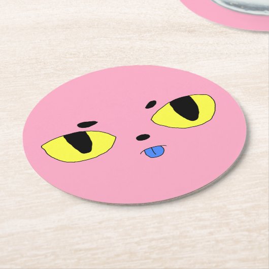 Alien Pocket Cat Runder Pappuntersetzer (Angewinkelt)