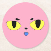 Alien Pocket Cat Runder Pappuntersetzer (Vorderseite)