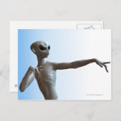 Alien Pointing Postkarte (Vorne/Hinten)