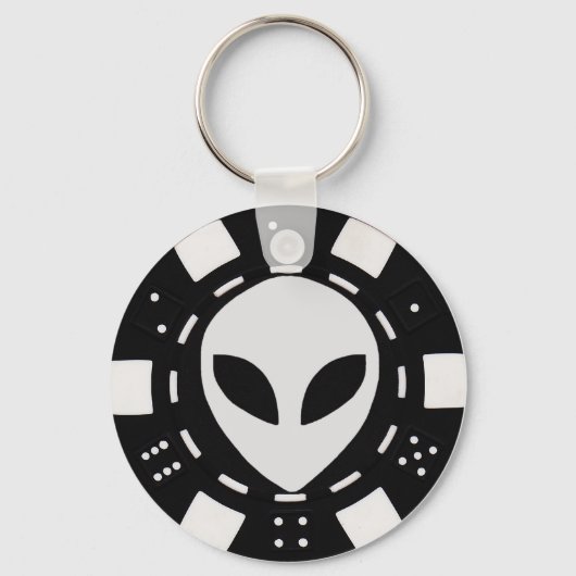 Alien Poker-Chip Schlüsselanhänger (Vorderseite)
