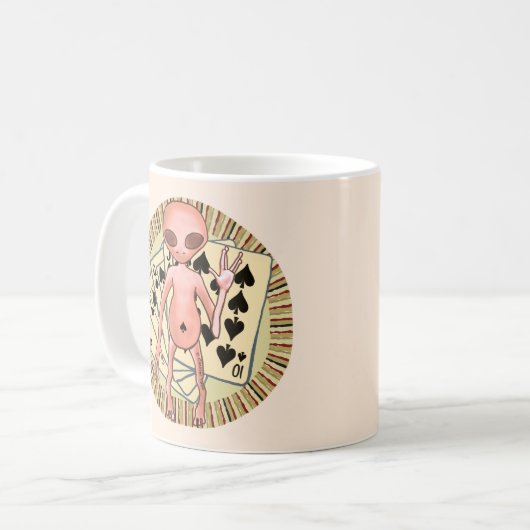 Alien Poker Kaffeetasse (Vorderseite Links)