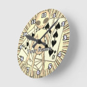 Alien Poker  Runde Wanduhr (Winkel)