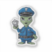 Alien Policeman Aufkleber (Vorderseite)