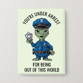 Alien Policeman Button