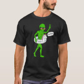 Alien Pool Party Unicorn Float  UFO Extraterrestri T-Shirt (Vorderseite)