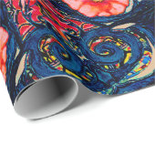 Alien Poppy Pattern Geschenkpapier (Rolleneckpunkt)