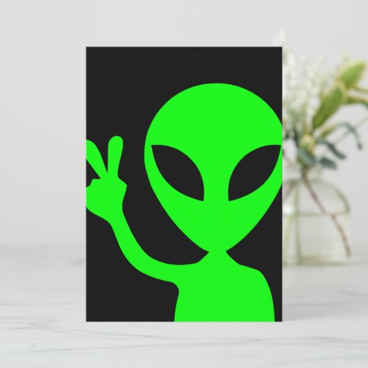 Alien Portrait Einladung (Stehend Vorderseite)