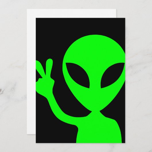 Alien Portrait Einladung (Vorne/Hinten)