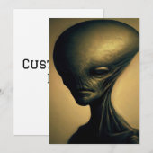 Alien Portrait Einladung (Vorne/Hinten)