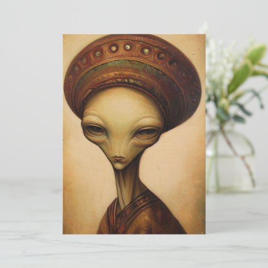 Alien Portrait Einladung (Stehend Vorderseite)