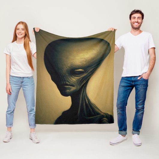 Alien Portrait Fleecedecke (Beispiel)