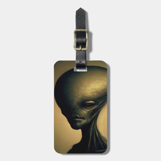 Alien Portrait Gepäckanhänger (Vorderseite vertikal)