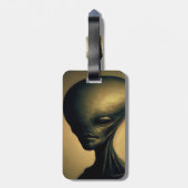 Alien Portrait Gepäckanhänger (Rückseite vertikal)