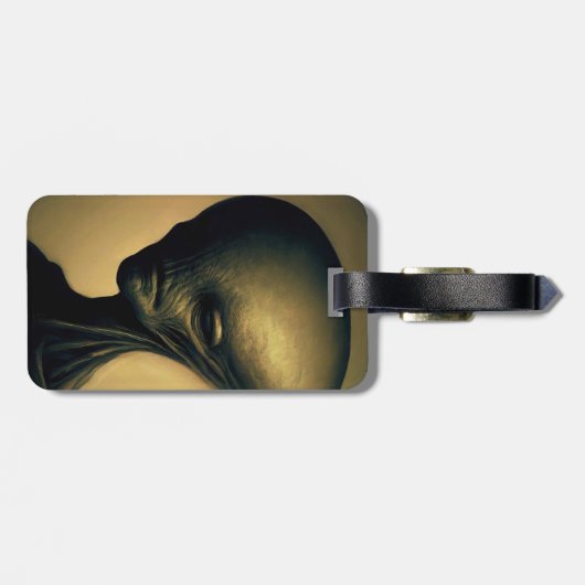 Alien Portrait Gepäckanhänger (Rückseite horizontal)