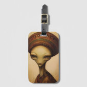 Alien Portrait Gepäckanhänger (Vorderseite Vertikal)