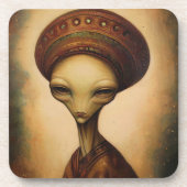 Alien Portrait Getränkeuntersetzer (Vorderseite)