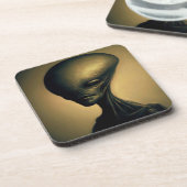 Alien Portrait Getränkeuntersetzer (Linke Seite)