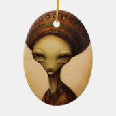 Alien Portrait Keramik Ornament (Vorne)
