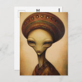 Alien Portrait Postkarte (Vorne/Hinten)