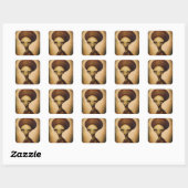 Alien Portrait Quadratischer Aufkleber (Blatt)