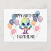 Alien Postcard "Happy Birthday" Postkarte (Vorderseite)