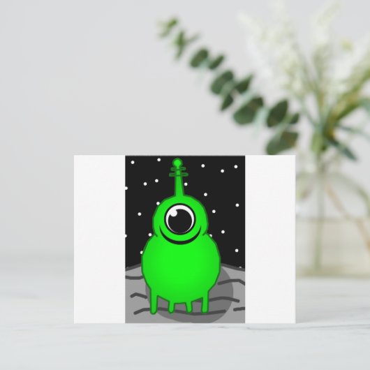 Alien Postkarte (Stehend Vorderseite)