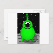Alien Postkarte (Vorne/Hinten)