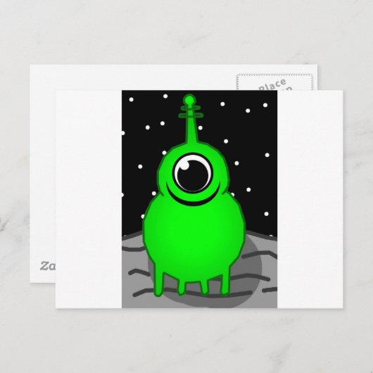 Alien Postkarte (Vorne/Hinten)