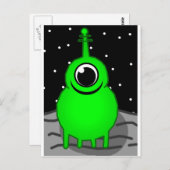 Alien Postkarte (Vorne/Hinten)
