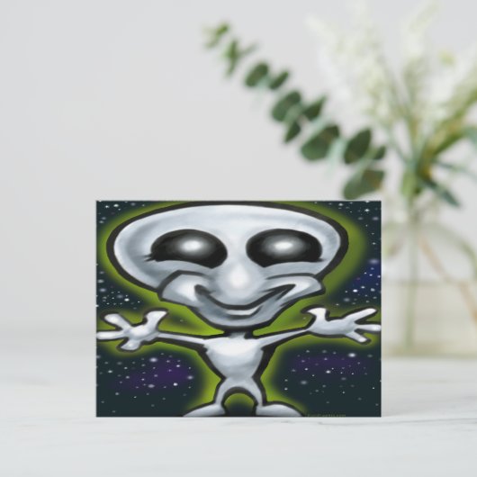 Alien Postkarte (Stehend Vorderseite)