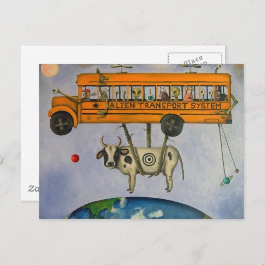 Alien Postkarte (Vorne/Hinten)
