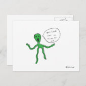 Alien Postkarte (Vorne/Hinten)