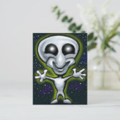 Alien Postkarte (Stehend Vorderseite)