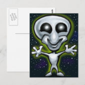 Alien Postkarte (Vorne/Hinten)