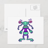 Alien Postkarte (Vorne/Hinten)