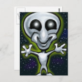 Alien Postkarte (Vorne/Hinten)