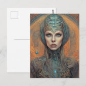 Alien Postkarte (Vorne/Hinten)