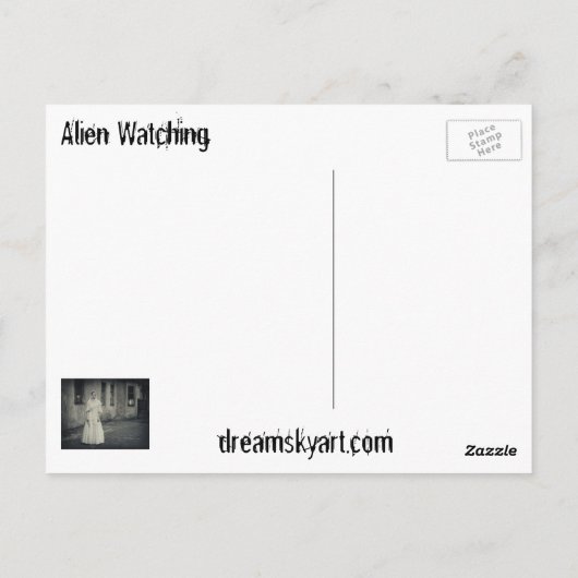 Alien Postkarte beobachten (Rückseite)