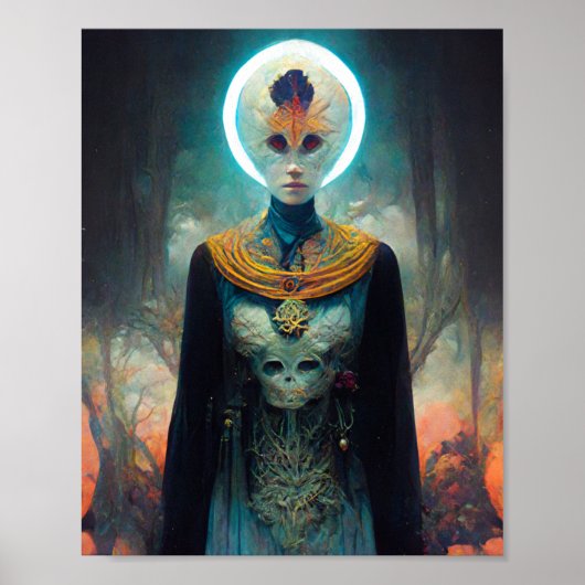 Alien Priestess Fantasy Sci-Fi Art Poster (Vorne)