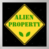 Alien Property Road Sign Poster (Vorne)