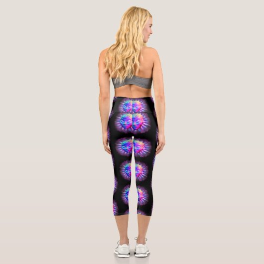 Alien Psychedelic Meditation Capri Leggings (Rückseite)