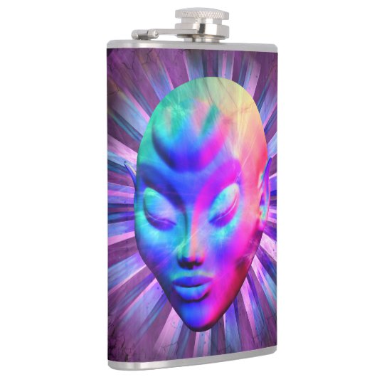 Alien Psychedelic Meditation Flachmann (Rechts)
