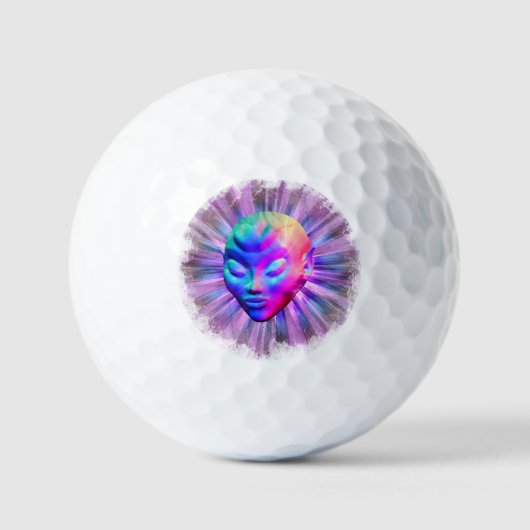 Alien Psychedelic Meditation Golfball (Vorderseite)