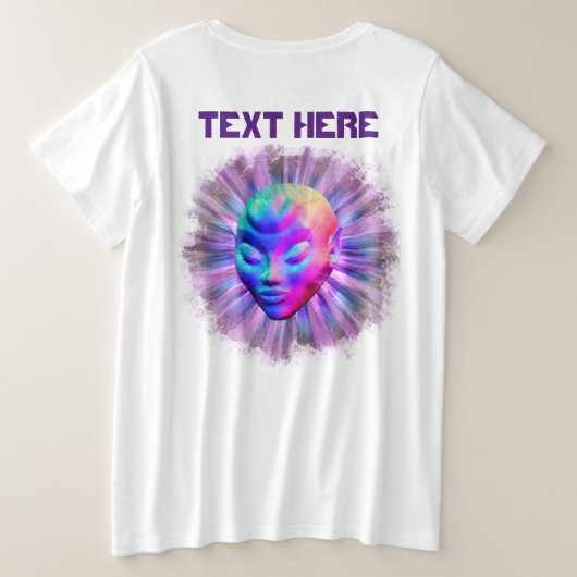 Alien Psychedelic Meditation Große Größe T-Shirt (Design Rückseite)