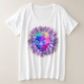 Alien Psychedelic Meditation Große Größe T-Shirt (Design vorne)