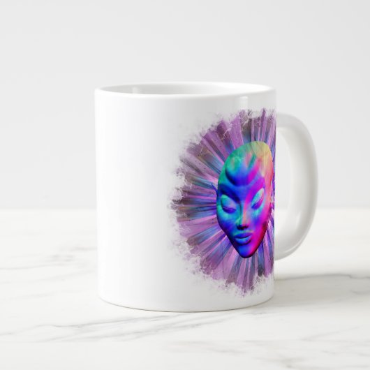 Alien Psychedelic Meditation Jumbo-Tasse (Vorderseite Rechts)