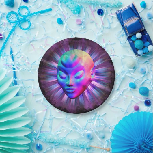 Alien Psychedelic Meditation Pappteller (Party)