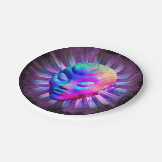 Alien Psychedelic Meditation Pappteller (Schrägansicht)