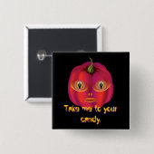 Alien Pumpkin Halloween Button (Vorne & Hinten)