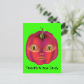 Alien Pumpkin Halloween Postkarte (Stehend Vorderseite)
